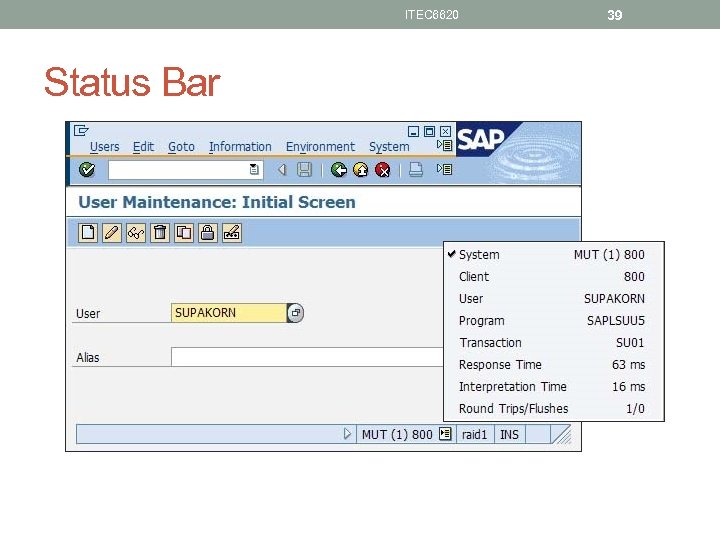ITEC 6620 Status Bar 39 