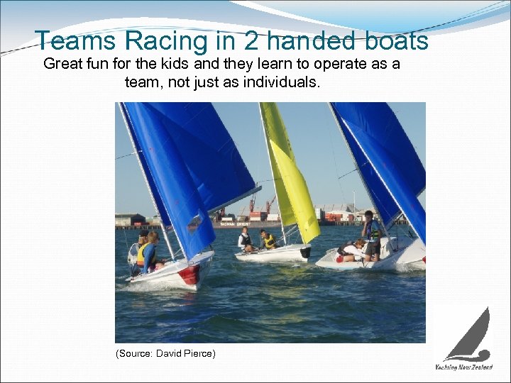 Teams Racing in 2 handed boats Great fun for the kids and they learn