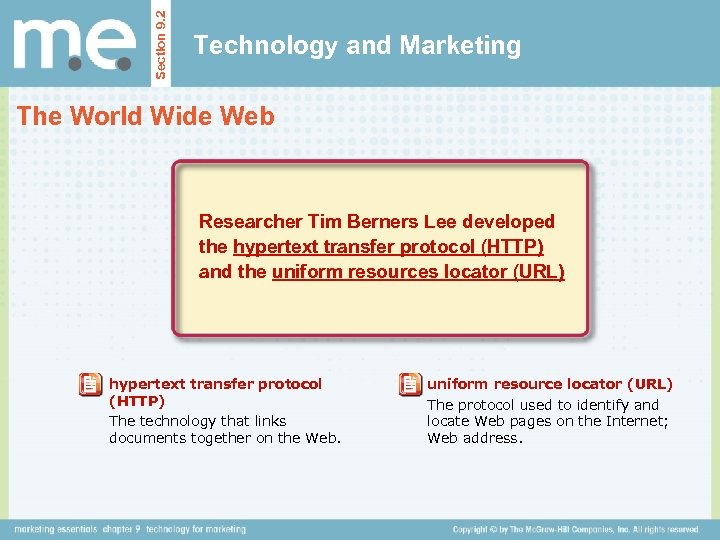 Section 9. 2 Technology and Marketing The World Wide Web Researcher Tim Berners Lee