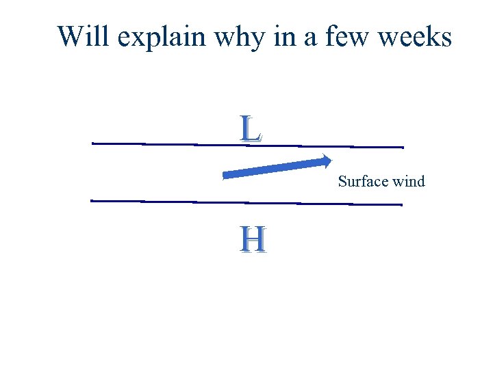 Will explain why in a few weeks L Surface wind H 