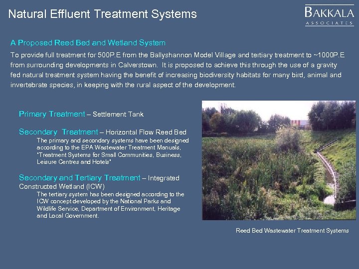 Natural Effluent Treatment Systems A Proposed Reed Bed and Wetland System To provide full