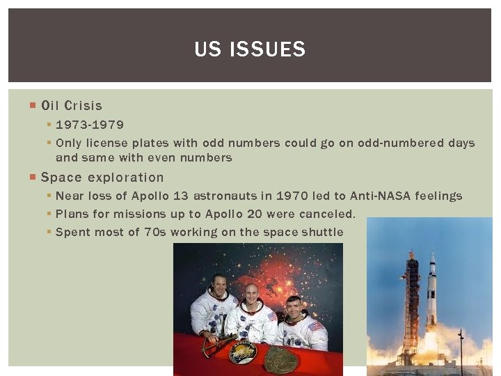 US ISSUES Oil Crisis § 1973 -1979 § Only license plates with odd numbers