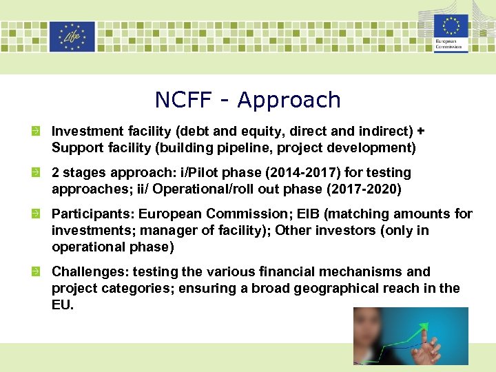 NCFF - Approach Investment facility (debt and equity, direct and indirect) + Support facility