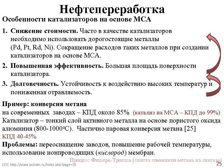 Нефтепереработка Особенности катализаторов на основе МСА 1. Снижение стоимости. Часто в качестве катализаторов необходимо