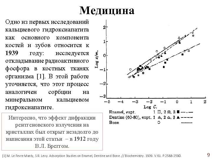 Медицина Одно из первых исследований кальциевого гидроксиапатита как основного компонента костей и зубов относится