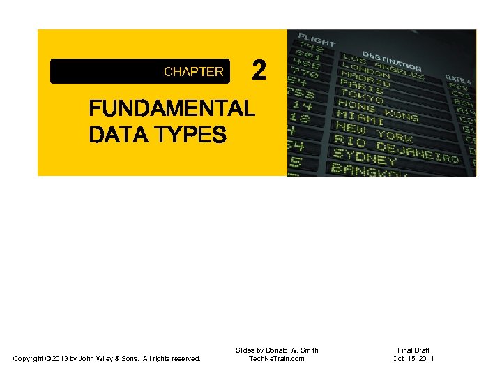 CHAPTER 2 FUNDAMENTAL DATA TYPES Copyright © 2013 by John Wiley & Sons. All