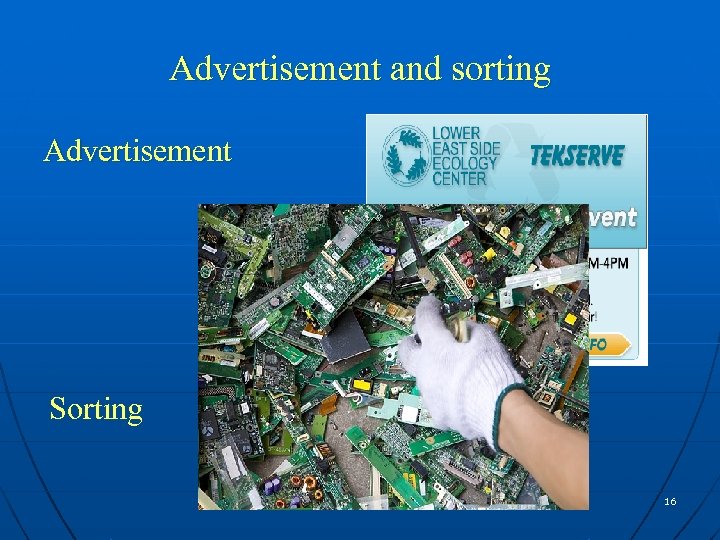 Advertisement and sorting Advertisement Sorting 16 