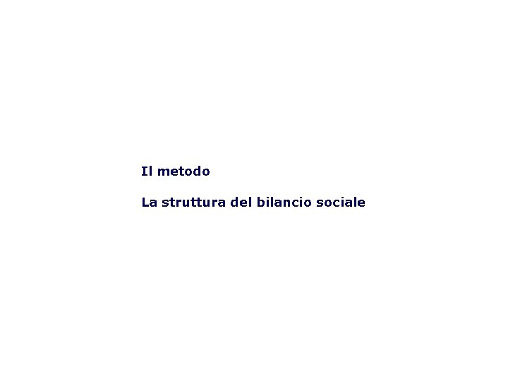 Il metodo La struttura del bilancio sociale 