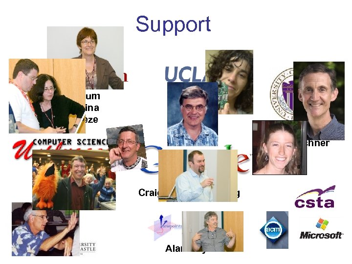 Support Lenore Blum Tom Cortina Carol Frieze Deb Estrin Joe Wise Ed Lazowska Julie