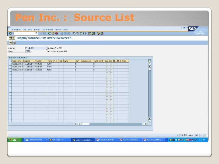 Pen Inc. : Source List 