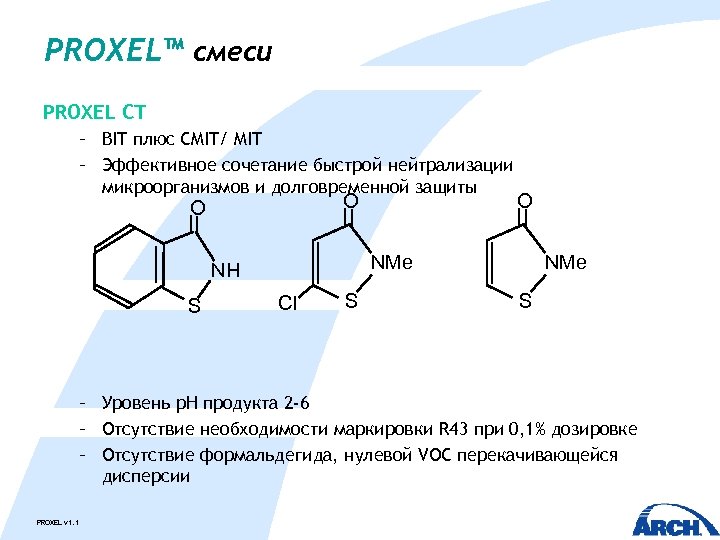 PROXEL™ смеси PROXEL CT – BIT плюс CMIT/ MIT – Эффективное сочетание быстрой нейтрализации