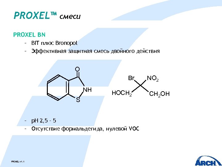 PROXEL™ смеси PROXEL BN – BIT плюс Bronopol – Эффективная защитная смесь двойного действия