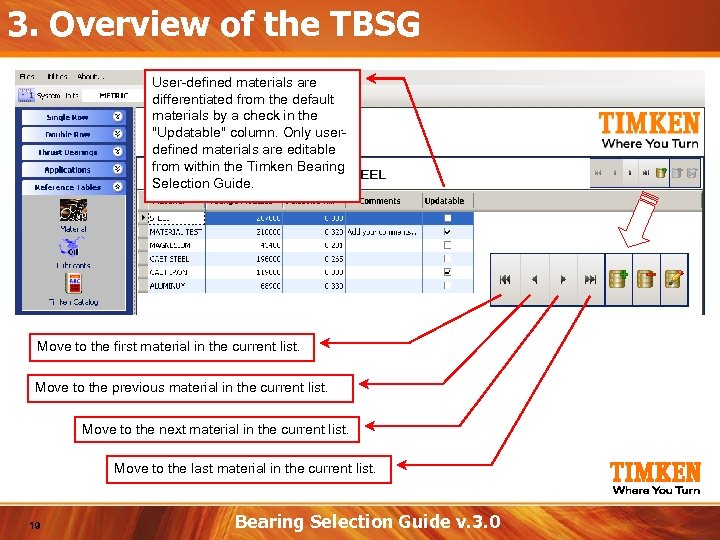 3. Overview of the TBSG User-defined materials are differentiated from the default materials by