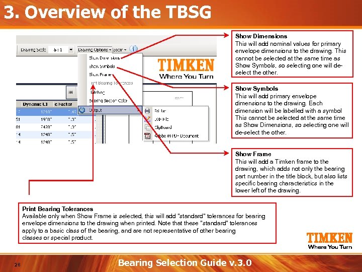 3. Overview of the TBSG Show Dimensions This will add nominal values for primary