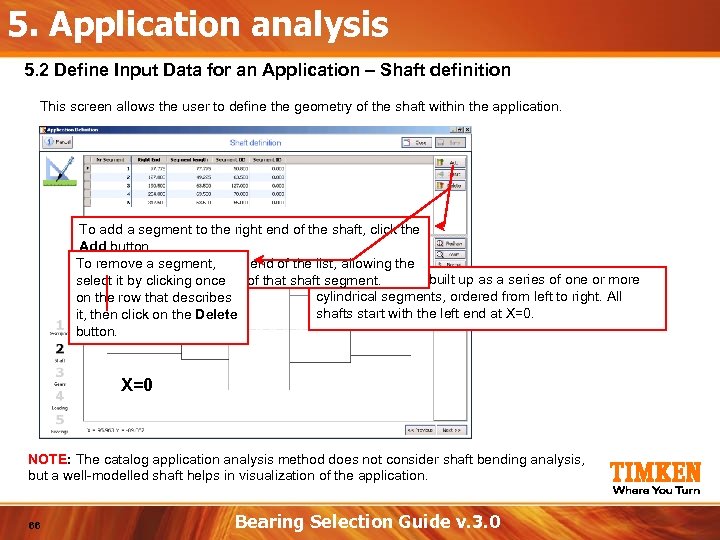 5. Application analysis 5. 2 Define Input Data for an Application – Shaft definition