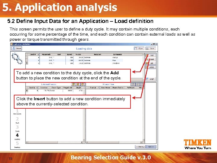 5. Application analysis 5. 2 Define Input Data for an Application – Load definition