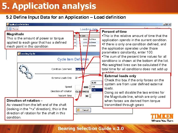 5. Application analysis 5. 2 Define Input Data for an Application – Load definition