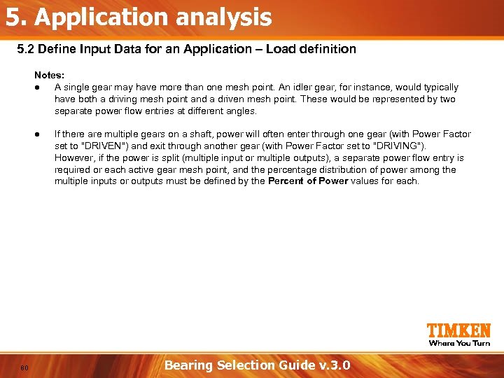 5. Application analysis 5. 2 Define Input Data for an Application – Load definition