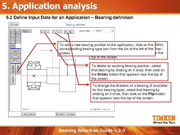 5. Application analysis 5. 2 Define Input Data for an Application – Bearing definition