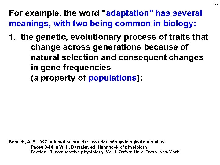 30 For example, the word "adaptation" has several meanings, with two being common in