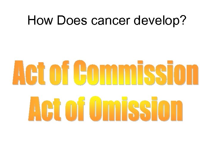 How Does cancer develop? 