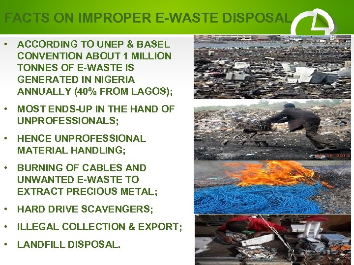 FACTS ON IMPROPER E-WASTE DISPOSAL • ACCORDING TO UNEP & BASEL CONVENTION ABOUT 1