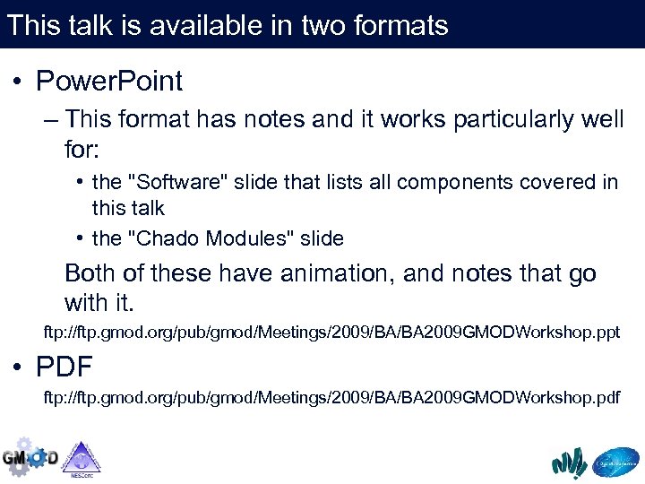 This talk is available in two formats • Power. Point – This format has