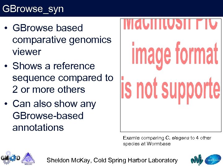 GBrowse_syn • GBrowse based comparative genomics viewer • Shows a reference sequence compared to