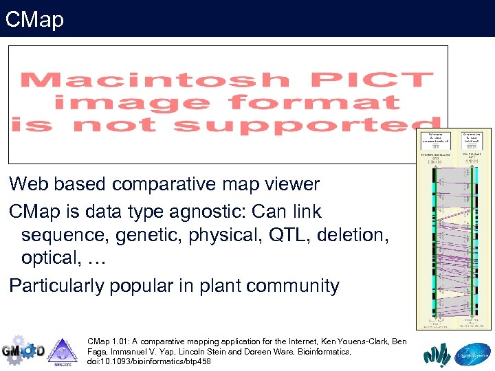 CMap Web based comparative map viewer CMap is data type agnostic: Can link sequence,