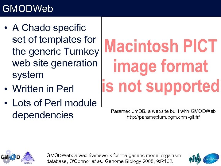 GMODWeb • A Chado specific set of templates for the generic Turnkey web site