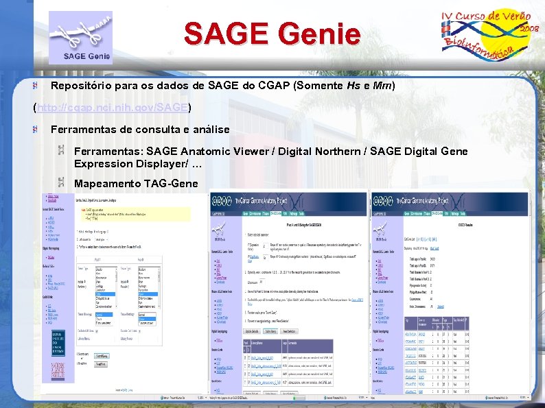SAGE Genie Repositório para os dados de SAGE do CGAP (Somente Hs e Mm)