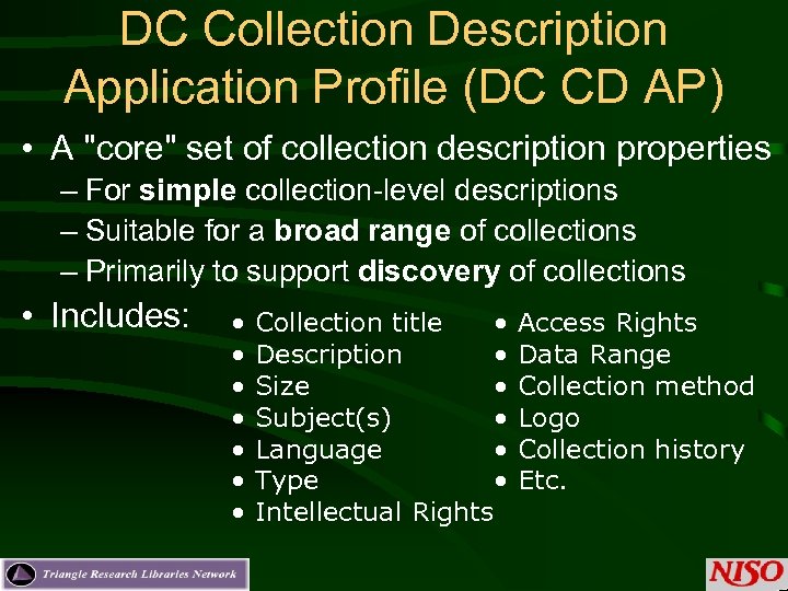 DC Collection Description Application Profile (DC CD AP) • A 