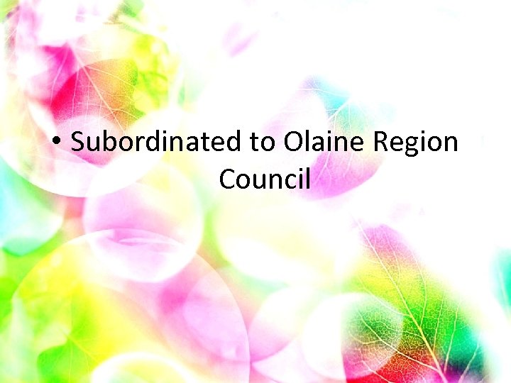  • Subordinated to Olaine Region Council 