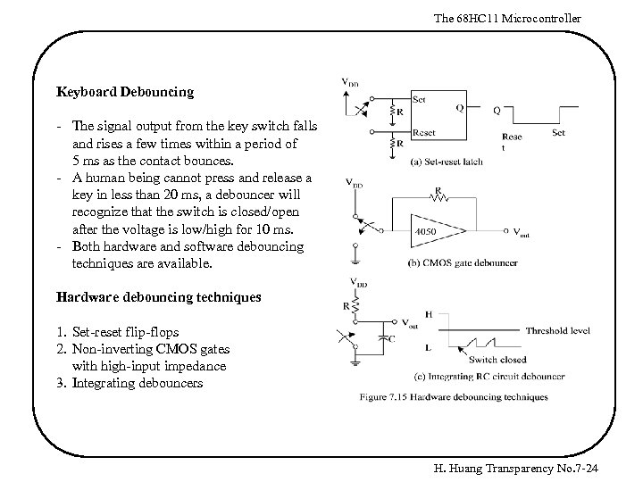 The 68 HC 11 Microcontroller Keyboard Debouncing - The signal output from the key