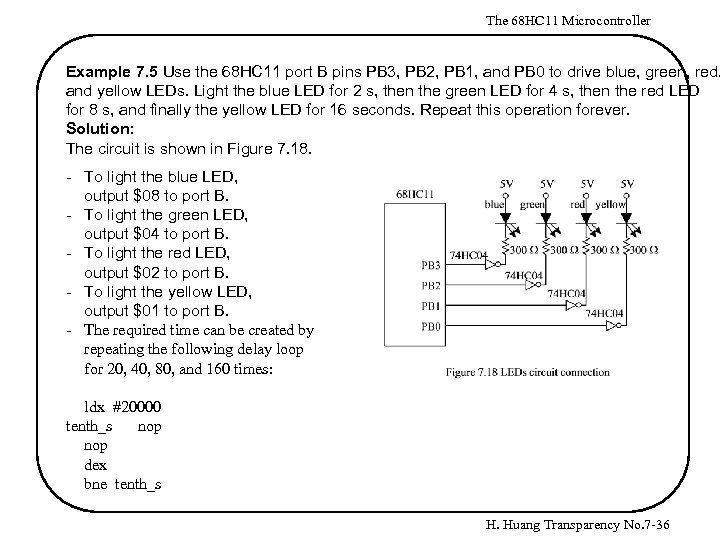 The 68 HC 11 Microcontroller Example 7. 5 Use the 68 HC 11 port