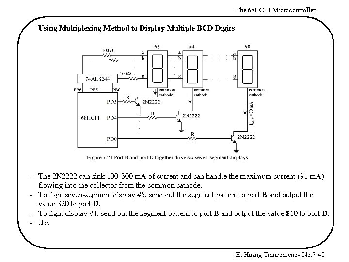 The 68 HC 11 Microcontroller Using Multiplexing Method to Display Multiple BCD Digits -