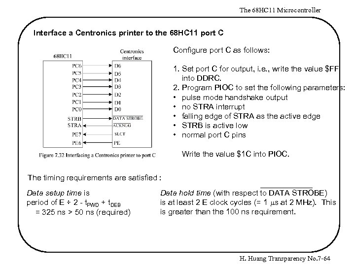 The 68 HC 11 Microcontroller Interface a Centronics printer to the 68 HC 11