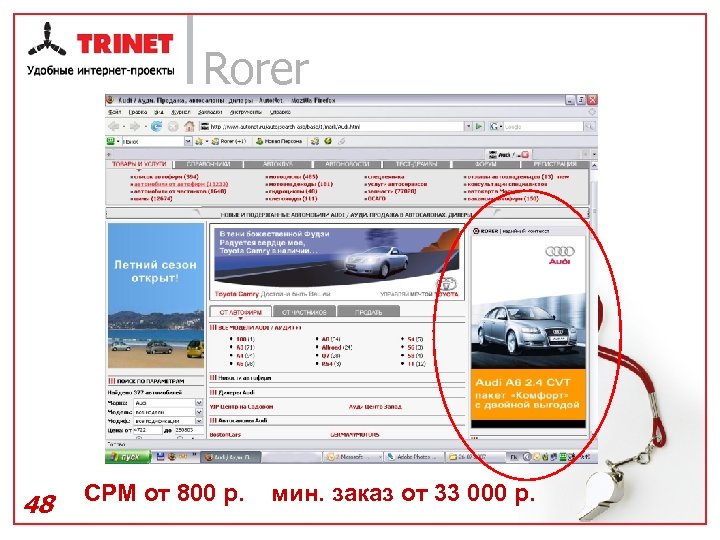 Rorer 48 CPM от 800 р. мин. заказ от 33 000 р. 