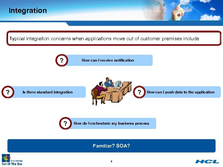 Integration Typical integration concerns when applications move out of customer premises include ? ?