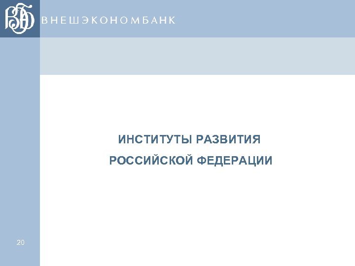 ИНСТИТУТЫ РАЗВИТИЯ РОССИЙСКОЙ ФЕДЕРАЦИИ 20 