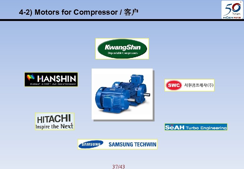 4 -2) Motors for Compressor / 客户 37/43 