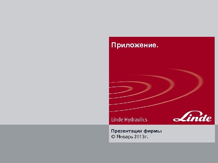 Приложение. Презентация фирмы © Январь 2013 г. 