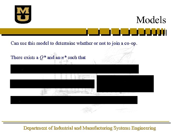 Models Can use this model to determine whether or not to join a co-op.