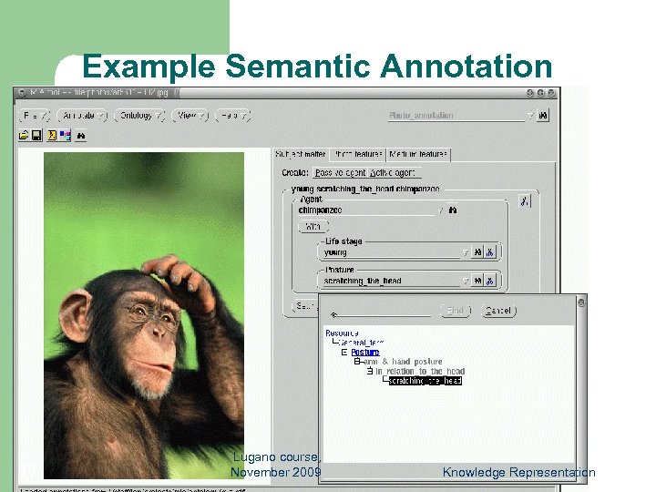 Example Semantic Annotation 38 Lugano course, November 2009 Knowledge Representation 