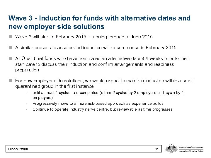 Wave 3 - Induction for funds with alternative dates and new employer side solutions