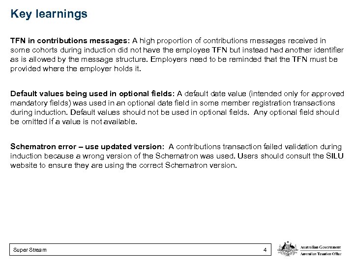 Key learnings TFN in contributions messages: A high proportion of contributions messages received in