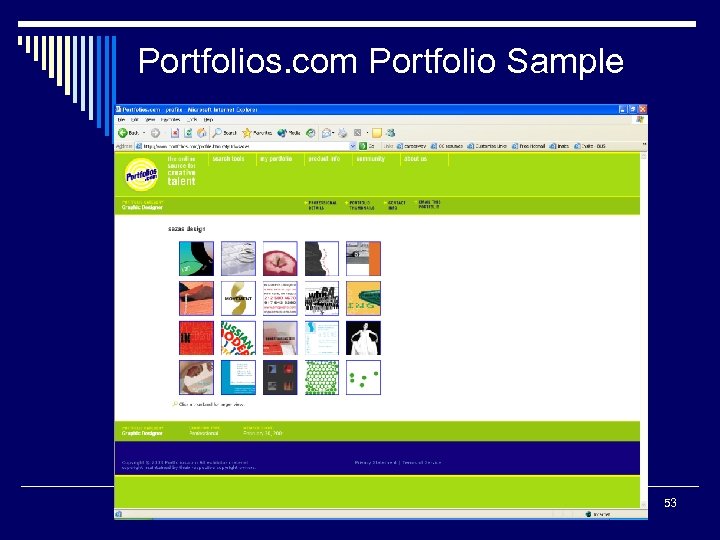 Portfolios. com Portfolio Sample 53 