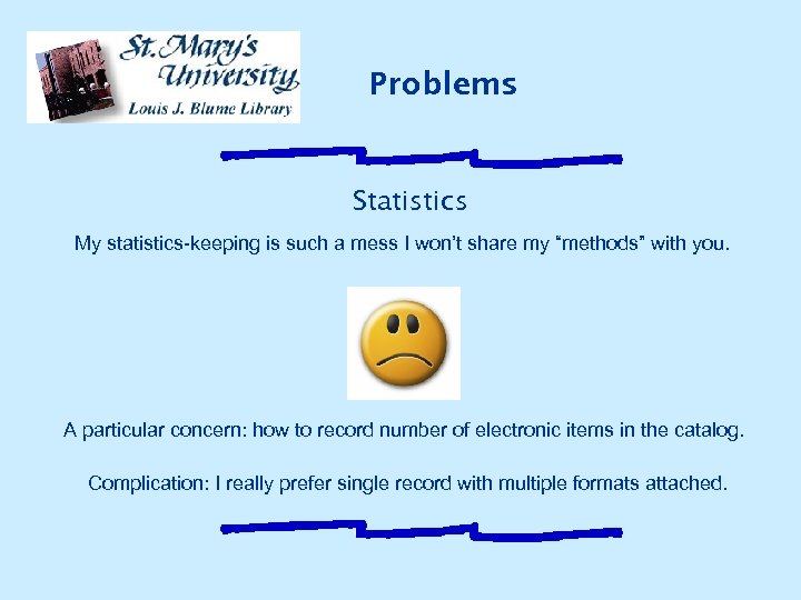 Problems Statistics My statistics-keeping is such a mess I won’t share my “methods” with