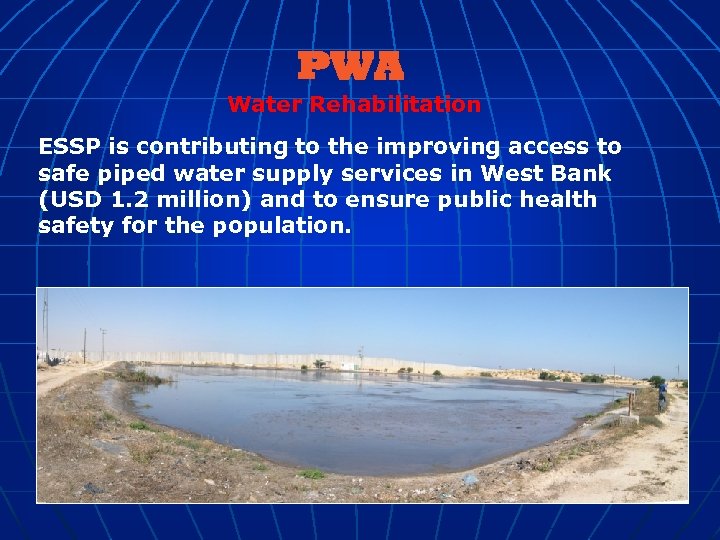 PWA Water Rehabilitation ESSP is contributing to the improving access to safe piped water
