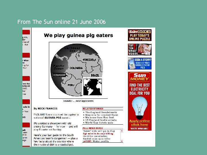 From The Sun online 21 June 2006 